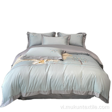 Bộ giường thêu tấm trải giường bằng bông